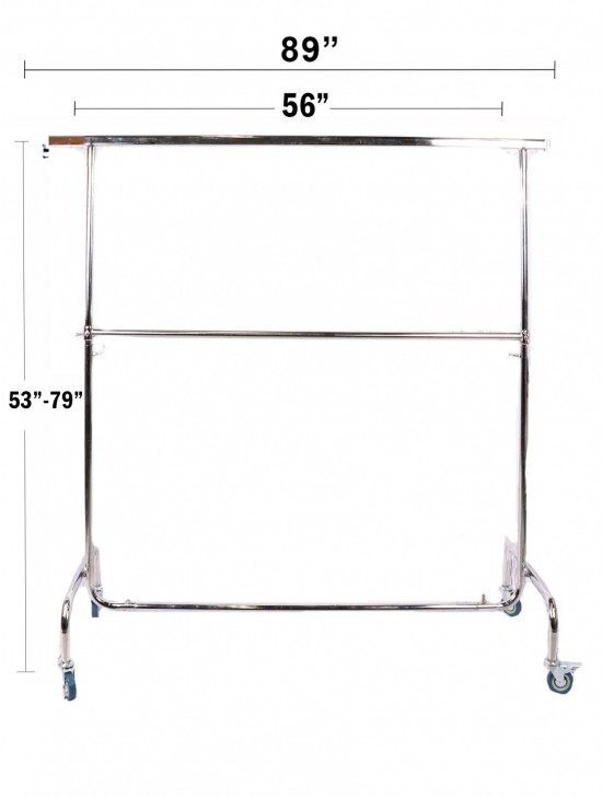 2-Tier Extendable Rolling Rack with Silver Knobs